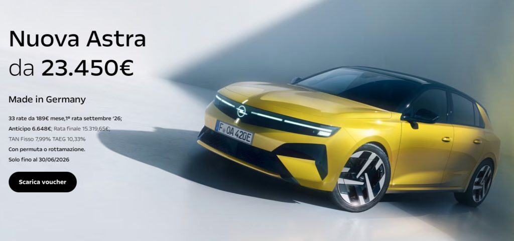 Offerte Opel Astra giugno