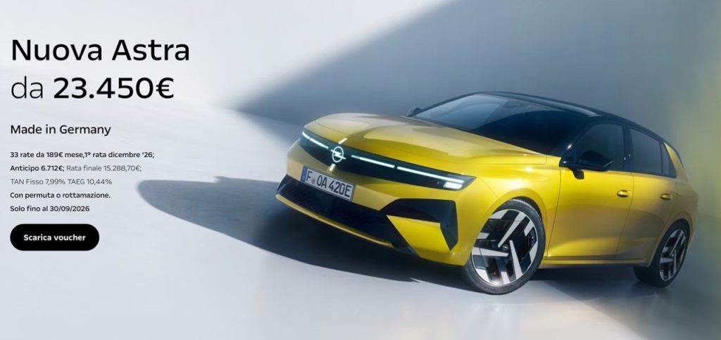 Offerte Opel Astra settembre